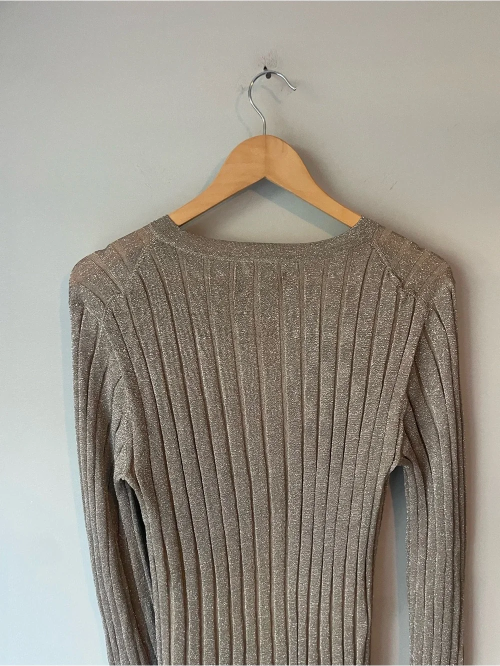 J. Crew Ribbed Metallic Long-Sleeve Midi Dress NWT